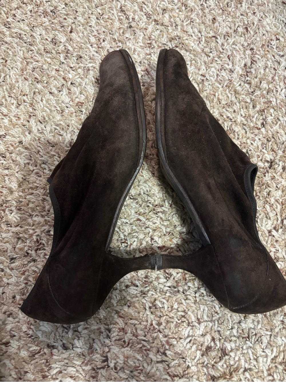 Stuart Weitzman Dark Brown Suede Slip-On Ankle Boots - Picture 4 of 5